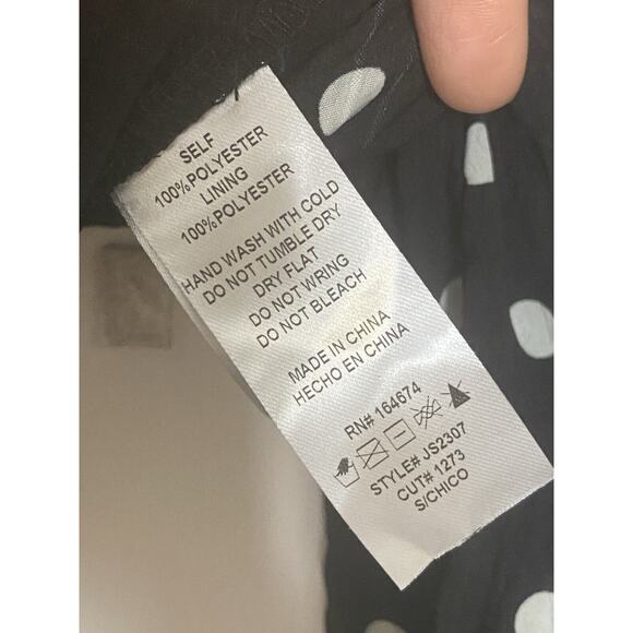 Kaylee Collection Black Polkadot Off Shoulder Long Sleeves Tube Top Tie Front S - Picture 7 of 10